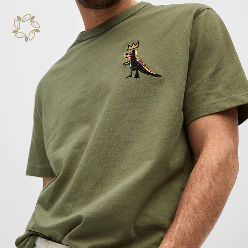 Print mens organic cotton t-shirt eco friendly printed t-shirt for men short sleeve sustainable men's t-shirts print