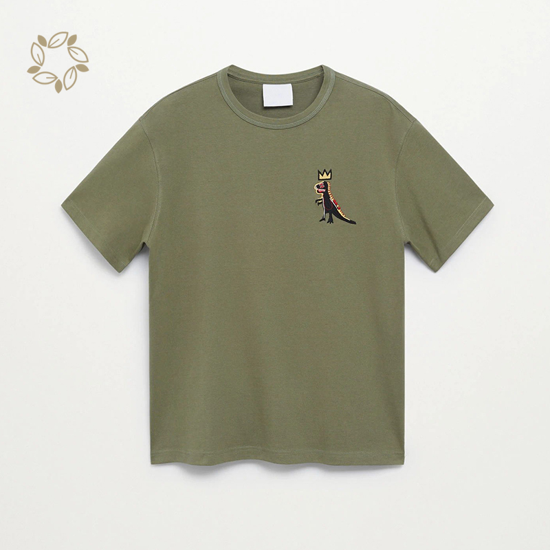 Print mens organic cotton t-shirt eco friendly printed t-shirt for men short sleeve sustainable men's t-shirts print