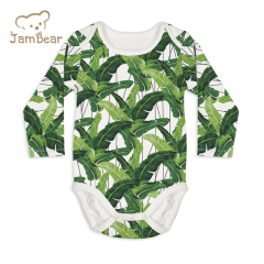 Jambear long sleeve button bodysuit organic baby clothes baby bodysuit rompers organic cotton newborn onesie