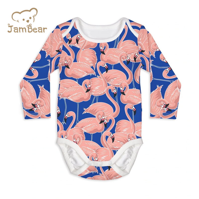 Jambear long sleeve button bodysuit organic baby clothes baby bodysuit rompers organic cotton newborn onesie