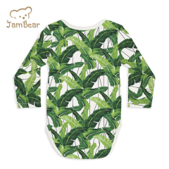 Jambear long sleeve button bodysuit organic baby clothes baby bodysuit rompers organic cotton newborn onesie