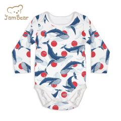 Jambear long sleeve button bodysuit organic baby clothes baby bodysuit rompers organic cotton newborn onesie