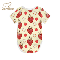 Jambear organic cotton baby romper for Newborn Baby printed Bodysuit organic baby clothes summer infant romper
