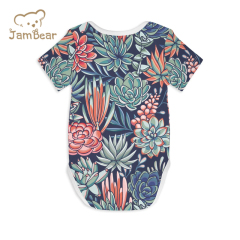 Jambear organic cotton baby romper for Newborn Baby printed Bodysuit organic baby clothes summer infant romper