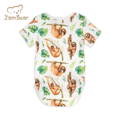 Jambear organic cotton baby romper for Newborn Baby printed Bodysuit organic baby clothes summer infant romper