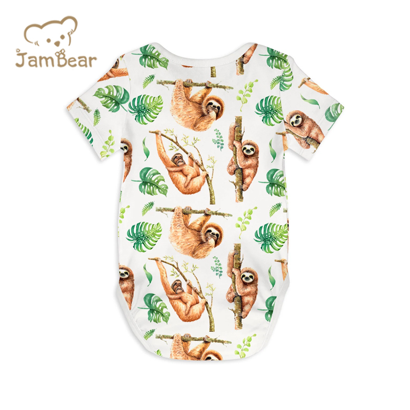 Jambear organic cotton baby romper for Newborn Baby printed Bodysuit organic baby clothes summer infant romper