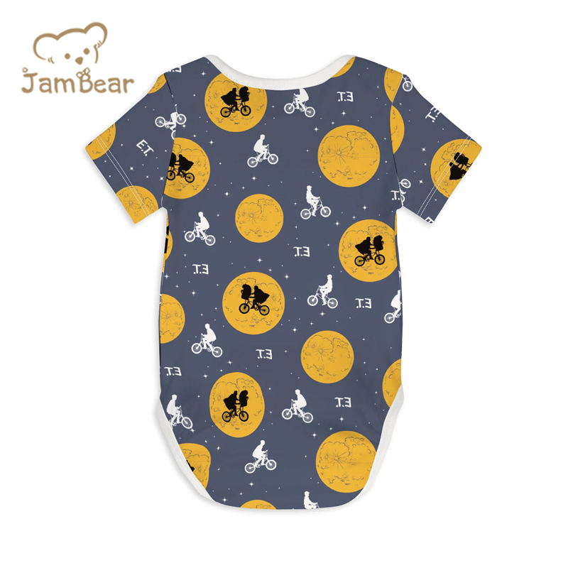 Jambear Baby printed Bodysuit organic baby clothes short sleeve button romper organic cotton newborn onesie