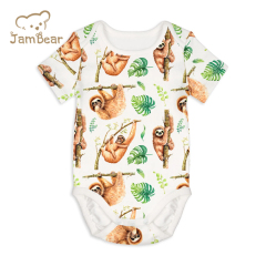 Jambear organic cotton baby romper for Newborn Baby printed Bodysuit organic baby clothes summer infant romper