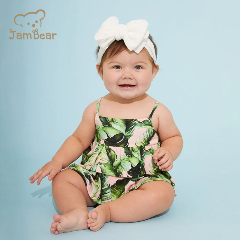 Jambear Sleeveless bodysuits baby sets bamboo Infants onesie summer baby romper Eco-friendly organic baby clothes