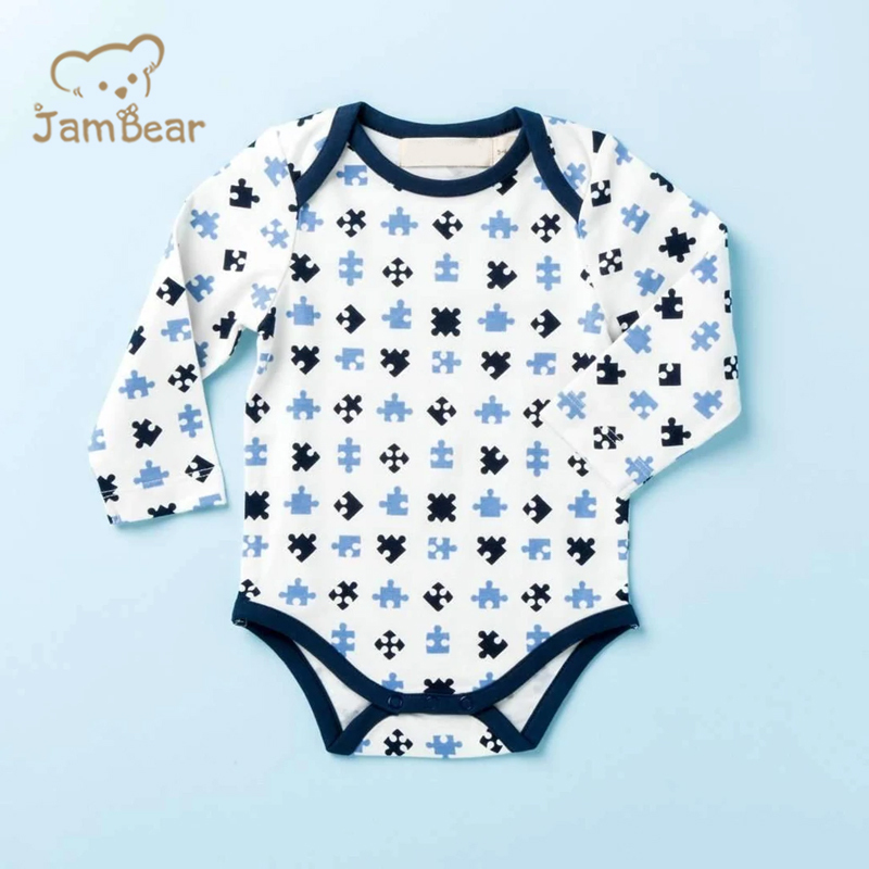 Jambear Baby Summer Snap Romper Organic Cotton Baby Onesie Organic Baby Clothes Printed Bodysuit for Newborn