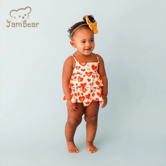 Organic bamboo bubble romper sustainable sleeveless romper baby summer eco friendly singlet romper