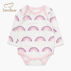 Jambear Baby Summer Snap Romper Organic Cotton Baby Onesie Organic Baby Clothes Printed Bodysuit for Newborn