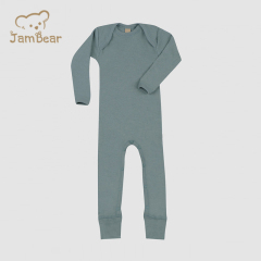 Organic merino knit baby onesie sustainable merino baby romper long sleeve eco friendly organic knitted baby romper