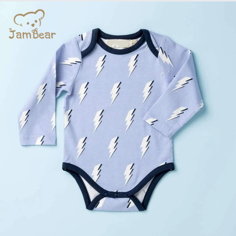 Jambear Baby Summer Snap Romper Organic Cotton Baby Onesie Organic Baby Clothes Printed Bodysuit for Newborn