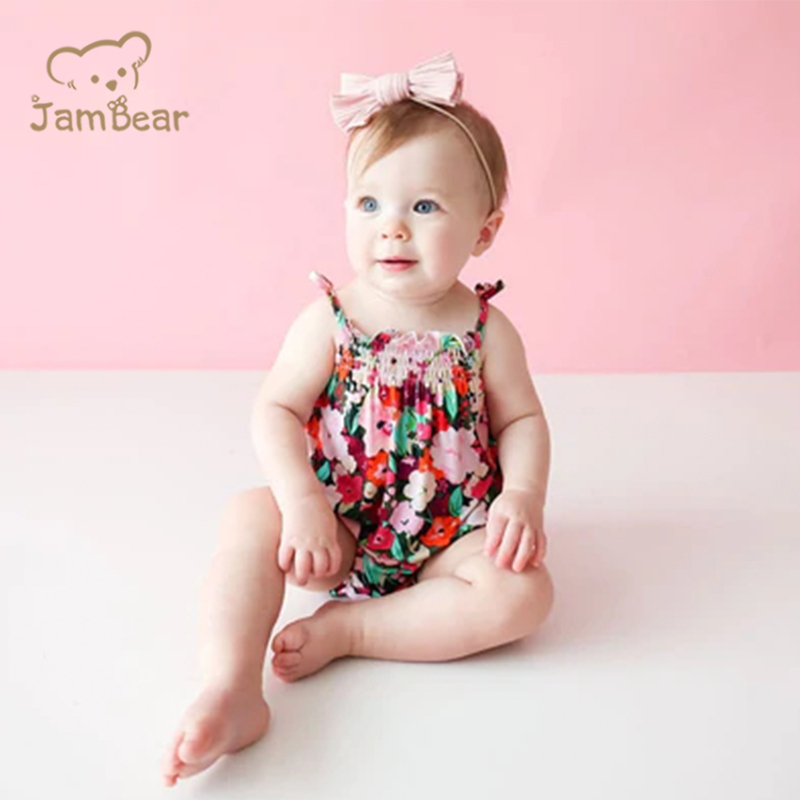 Organic bamboo bubble romper sustainable sleeveless romper baby summer eco friendly singlet romper