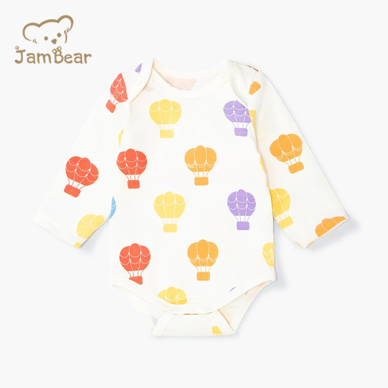 Jambear Organic Cotton Baby Onesie Summer Long Sleeve Baby Suit Organic Baby Clothes Eco-Friendly Toddler Bodysuits