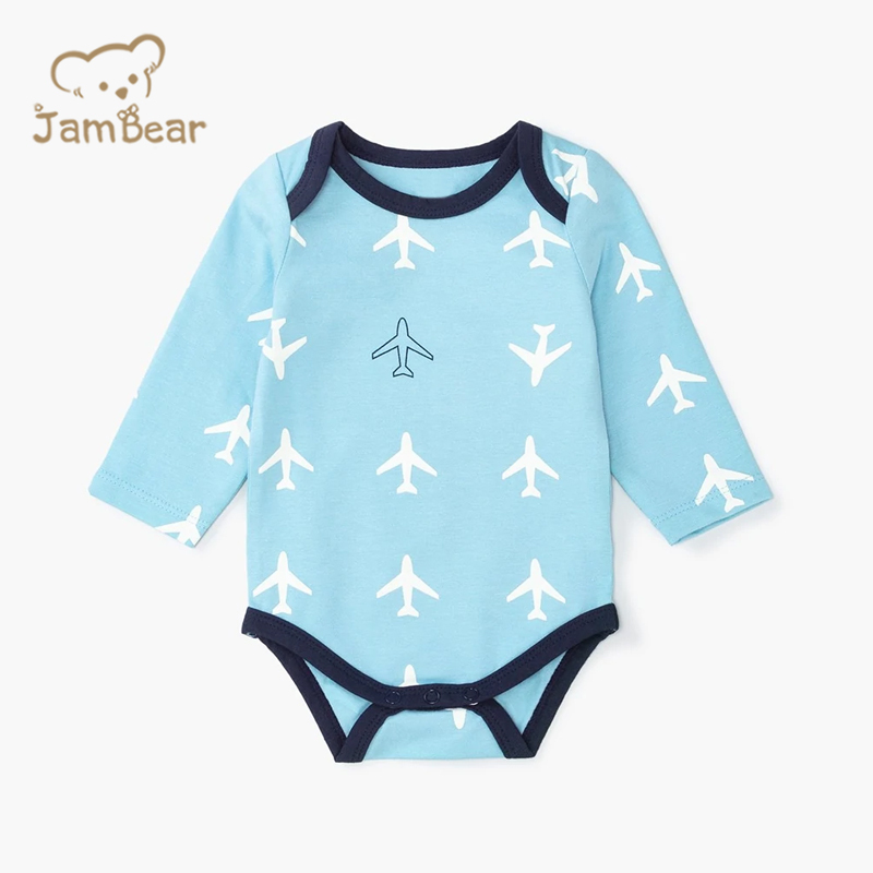 Jambear Organic Cotton Baby Onesie Summer Long Sleeve Baby Suit Organic Baby Clothes Eco-Friendly Toddler Bodysuits