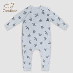 GOTS 100% organic cotton baby romper sustainable baby zipped romper printed eco friendly baby zip sleepsuit