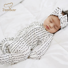 Sustainable ruffled baby romper footie printed organic bamboo baby ruffle zip romper eco friendly ruffles sleepsuit