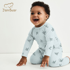 GOTS 100% organic cotton baby romper sustainable baby zipped romper printed eco friendly baby zip sleepsuit