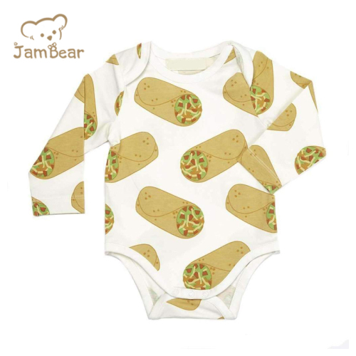 Jambear Eco-Friendly Toddler Bodysuits Printed Onesie for Baby Organic Baby Clothes Summer Baby Romper