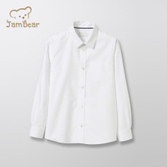100% Organic cotton oxford shirt boys eco friendly shirt for kids long sleeve sustainable boy's oxford shirt