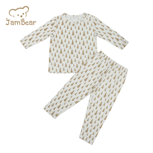 Organic baby pajamas kids sleepwear pajamas 95% bamboo 5% spandex jersey 200gsm pyjamas children kids
