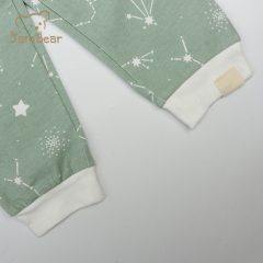 Sustainable baby pyjamas set kids sleepwear 95% organic cotton 5% spandex jersey 200gsm 2 piece pajama silk screen printing