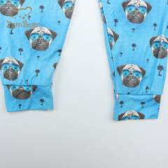 Bamboo pajamas for kids short sleeve kids pajamas baby rompers 95% bamboo 5% spandex jersey 200gsm printed pajamas for toddler digital printing