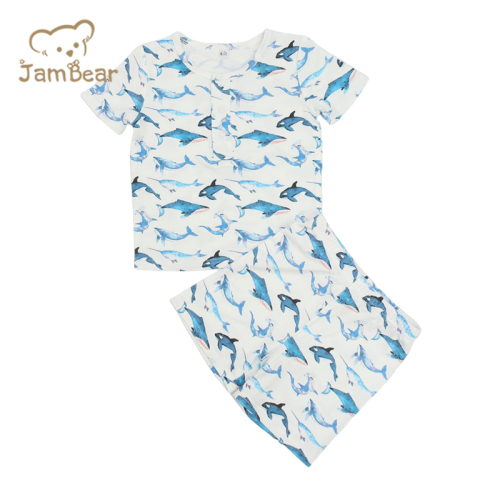 Organic bamboo sleeping pajamas for kids pajamas baby 95% Bamboo 5% spandex jersey 200gsm