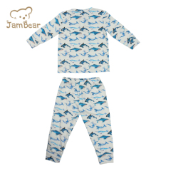 Pajamas bamboo children print bamboo pajamas baby kids lounge set 95% bamboo 5% spandex jersey 200gsm silk screen printing