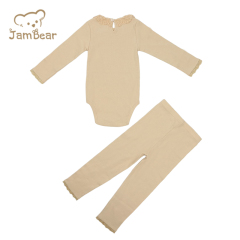 Long sleeve ribbed cotton baby pajamas baby pajamas romper 100% organic cotton ribbed 2x2 boys sleepwear