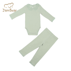 Long sleeve ribbed cotton baby pajamas baby pajamas romper 100% organic cotton ribbed 2x2 boys sleepwear