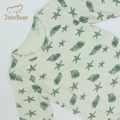 Eco friendly bamboo pajamas for baby kids bamboo pajama 95% bamboo 5% spandex jersey 200gsm toddler sleepsuit silk screen printing