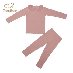 Ribbed baby pajamas sleepwear kids 100% organic cotton ribbed 2x2 kids ribbed loungewear