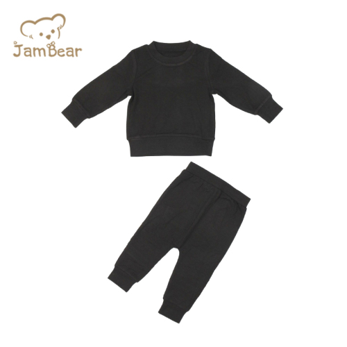 Baby bamboo pajamas lounge wear set for kids 95% bamboo 5% spandex jersey 240gsm kids bamboo pajama