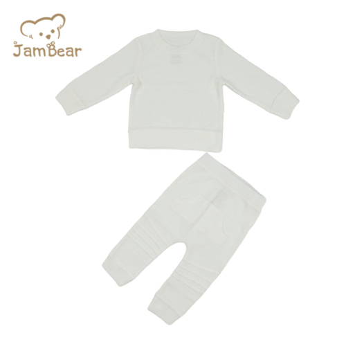 Pajamas for baby kids lounge set 70% bamboo 30% organic cotton waffle 260gsm pajamas for baby