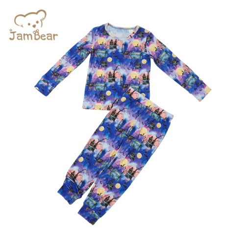 Print pajamas for baby pajamas bamboo children 95% bamboo 5% spandex jersey 200gsm pajamas baby toddler sleepwear digital printing