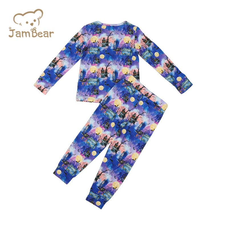 Print pajamas for baby pajamas bamboo children 95% bamboo 5% spandex jersey 200gsm pajamas baby toddler sleepwear digital printing