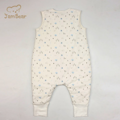 Jambear GOTS 100% Organic cotton interlock 190gsm baby sleeping bag baby sleeping bag with slit legging cotton filling toddler sleeping bag with feet