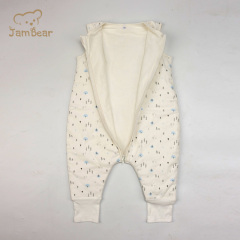 Jambear GOTS 100% Organic cotton interlock 190gsm baby sleeping bag baby sleeping bag with slit legging cotton filling toddler sleeping bag with feet