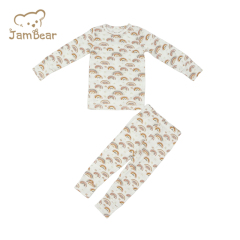 Sustainable sleeping pajamas for kids custom bamboo baby pajamas 95% bamboo 5% spandex jersey 200gsm silk screen printing