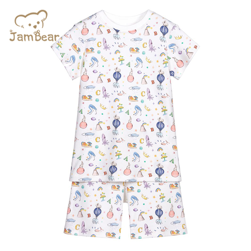 Jambear Kids Short Pyjama Sets 2pk Night Suit for Baby Organic Cotton Toddler Sleeping Lounge Organic Baby Clothes
