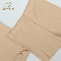 organic ribbed baby pajamas sustainable baby pajamas romper 95% organic cotton 5% spandex 2x2 rib 210gsm baby romper and shorts
