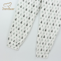 Custom printed bamboo pajamas sustainable bamboo pajama kid 95% bamboo 5% spandex 200gsm baby pajamas silk screen printing