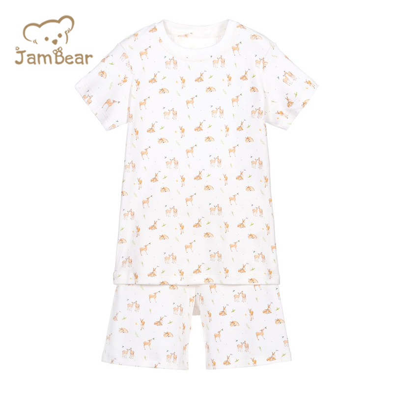 Jambear Kids Short Pyjama Sets 2pk Night Suit for Baby Organic Cotton Toddler Sleeping Lounge Organic Baby Clothes
