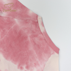 Sustainable baby pajamas long sleeve organic pajamas bamboo children 95% bamboo 5% spandex waffle 230gsm tie dye eco friendly
