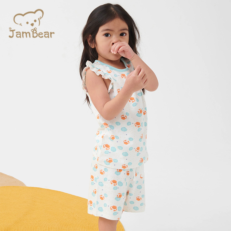 JamBear Summer kids Pajamas Set Organic cotton kids pajamas organic baby clothes 2pk Short Pyjama Sets