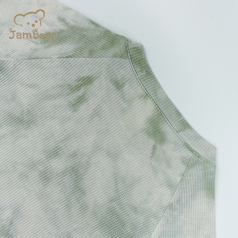 Organic bamboo kid pajamas sustainable baby pyjamas eco friendly 95% bamboo 5% spandex waffle 230gsm tie dye