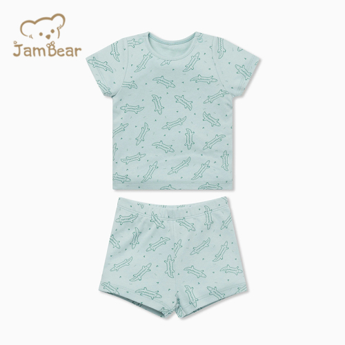 JamBear Organic cotton kids Pajamas Set eco-friendly two piece sleepers night suit for baby toddler short sets pyjama